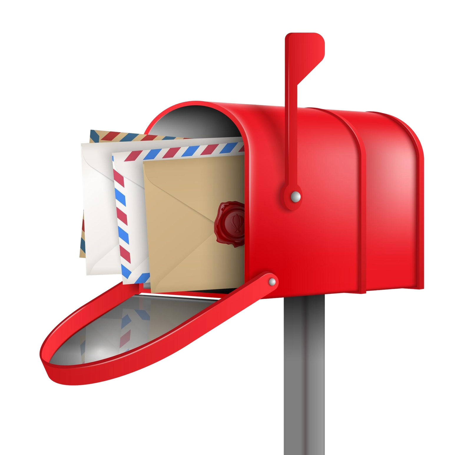 realistic-red-mailbox-composition-with-four-envelopes-with-letters-inside-white-background-vector-illustration
